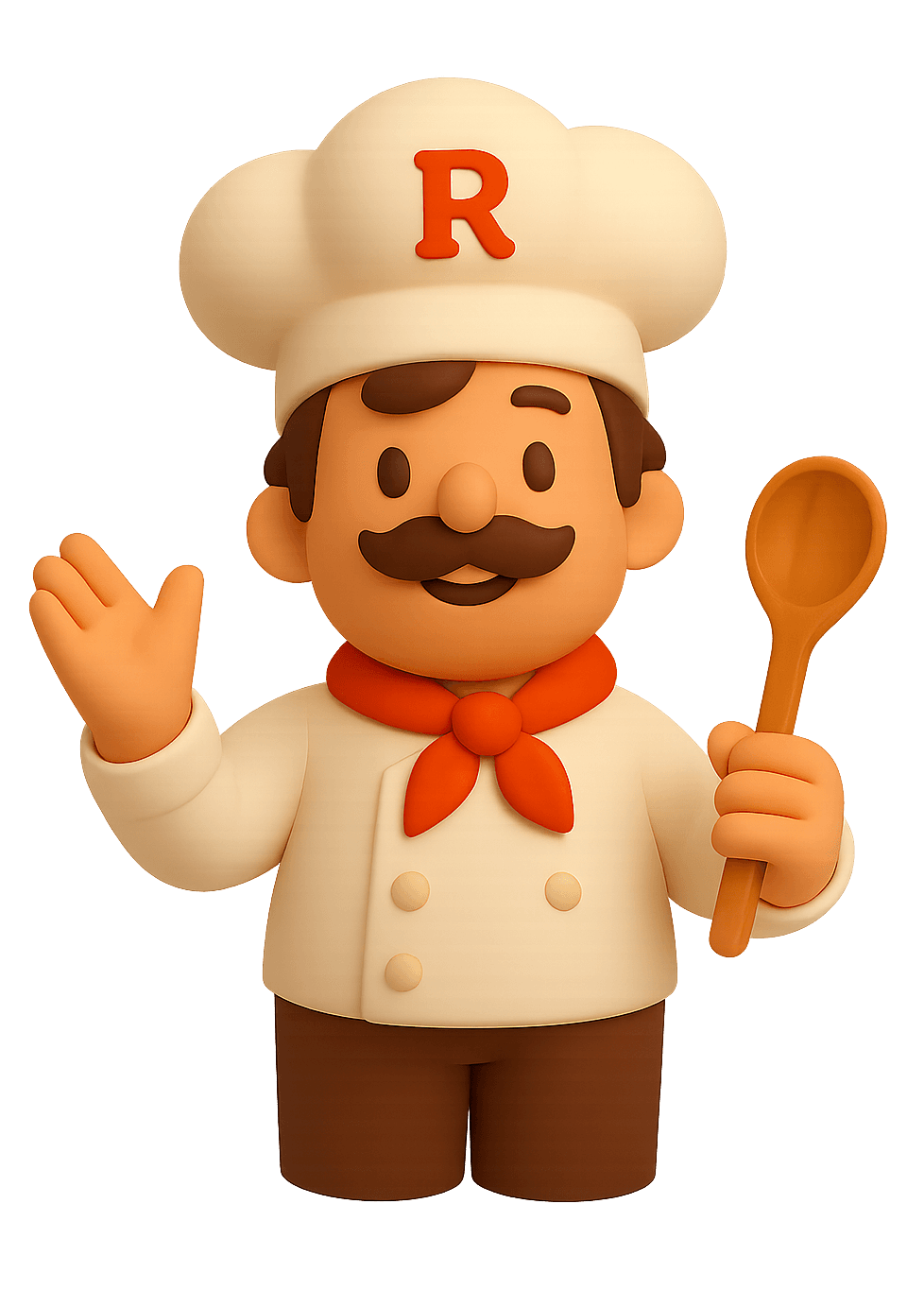 Rizto, your friendly AI cooking assistant waving hello